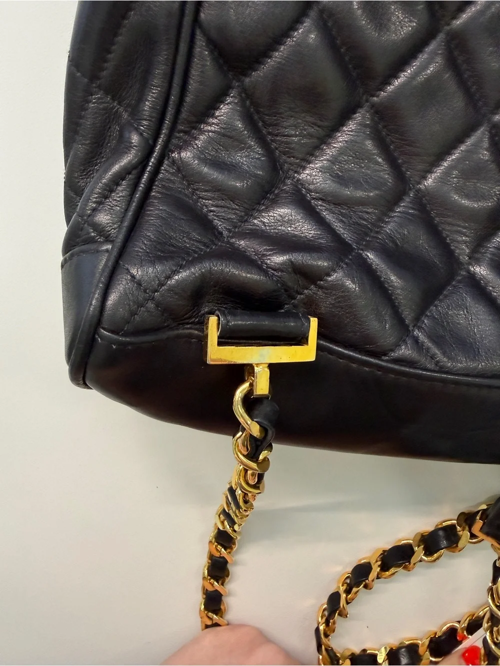 Vintage CHANEL Black Quilted Lambskin Backpack with Gold CC Hardware